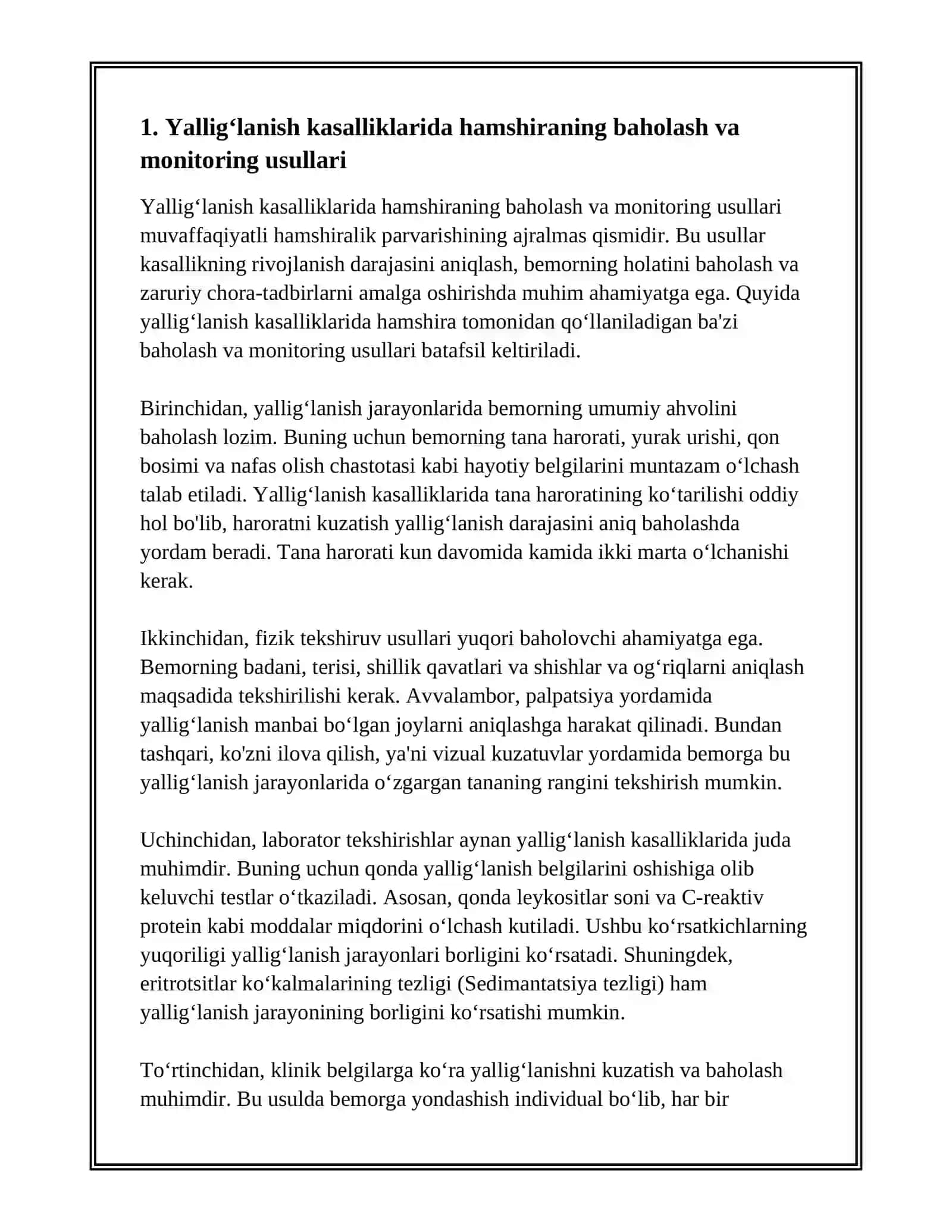 YALLIGʻLANISH KASALLIKLARDA HAMSHIRALIK PARVARISHI 3