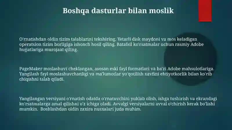 PageMaker dasturining yangi versiyasi 3