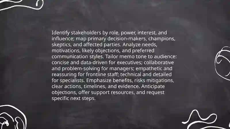 Identifying stakeholders and tailoring memo tone to sell change 3
