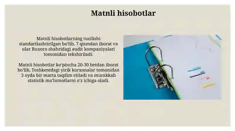 Ma'ruza hisobotlari 3