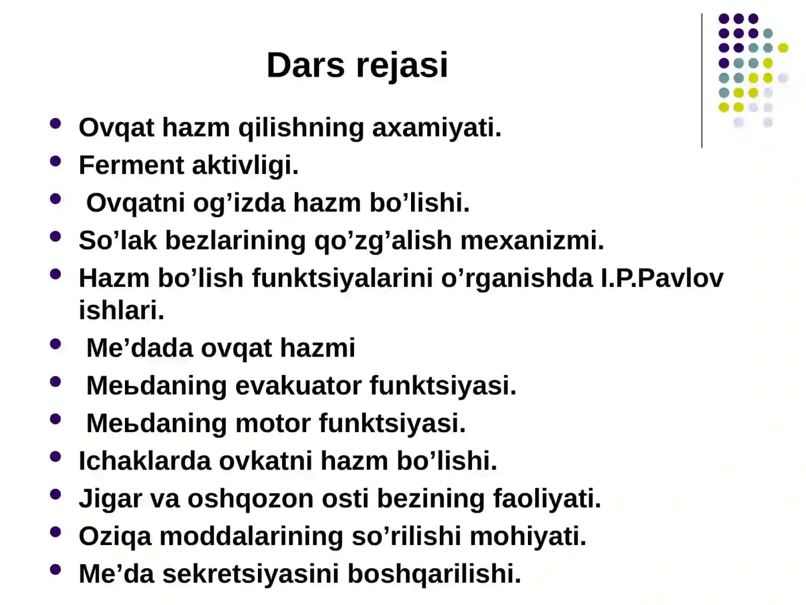 OVQAT HAZM QILISH SISTEMASINING FIZIOLOGIYASI 3