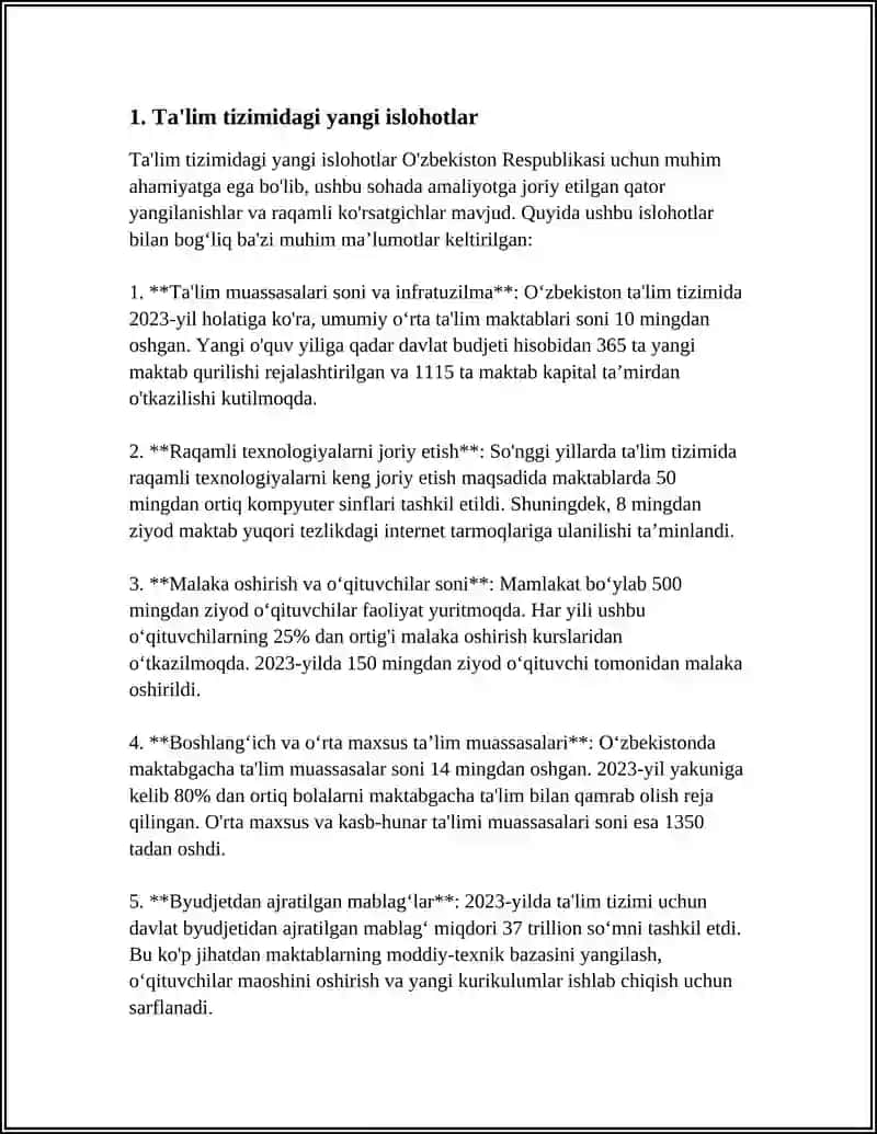 Ta'lim Tizimidagi Yangi Ishlohotlar 3