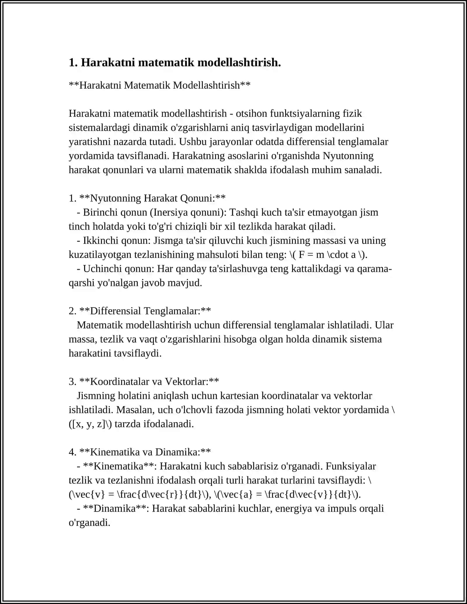 ANIMATSION FILMLARDA HARAKAT VA OBYEKTLAR DEFORMATSIYASIDA INTEGRAL HISOB TATBIQLARI 3