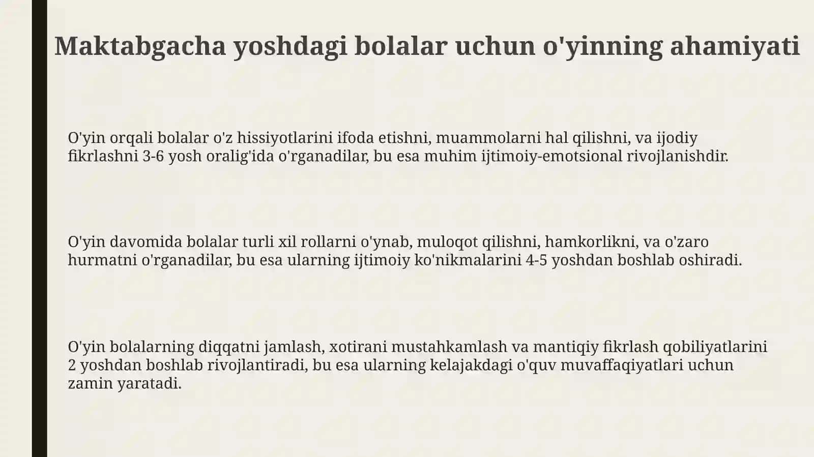 Maktabgacha yoshdagi bolalar uchun o'yin 3