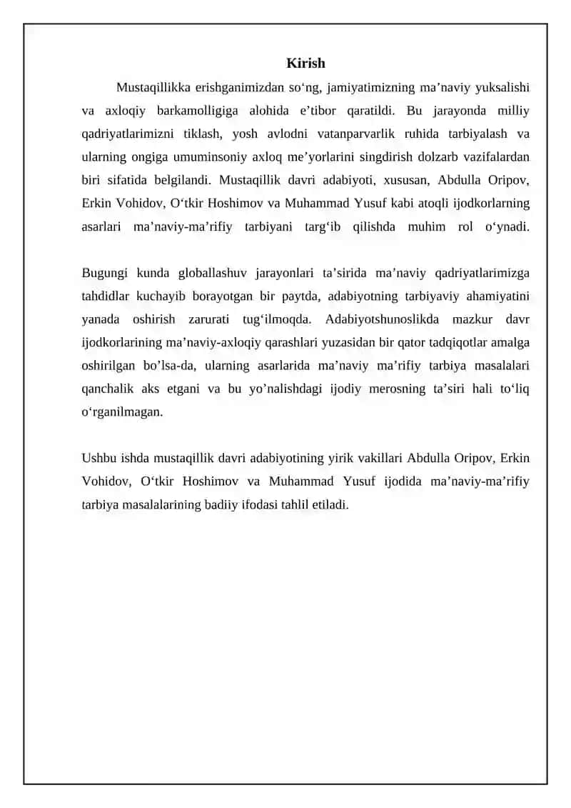 Mustaqillik davri adabiyotida ma'naviy yuksalish 3