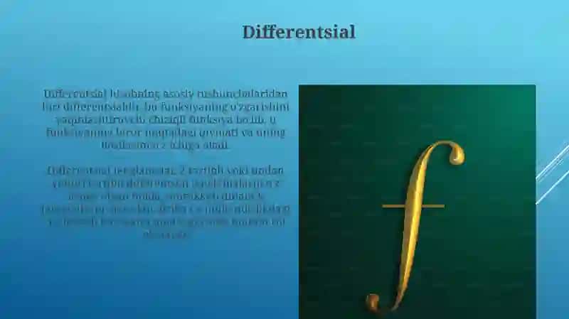 Differentsial Hisobning Amaliy Qo'llanilishi 3