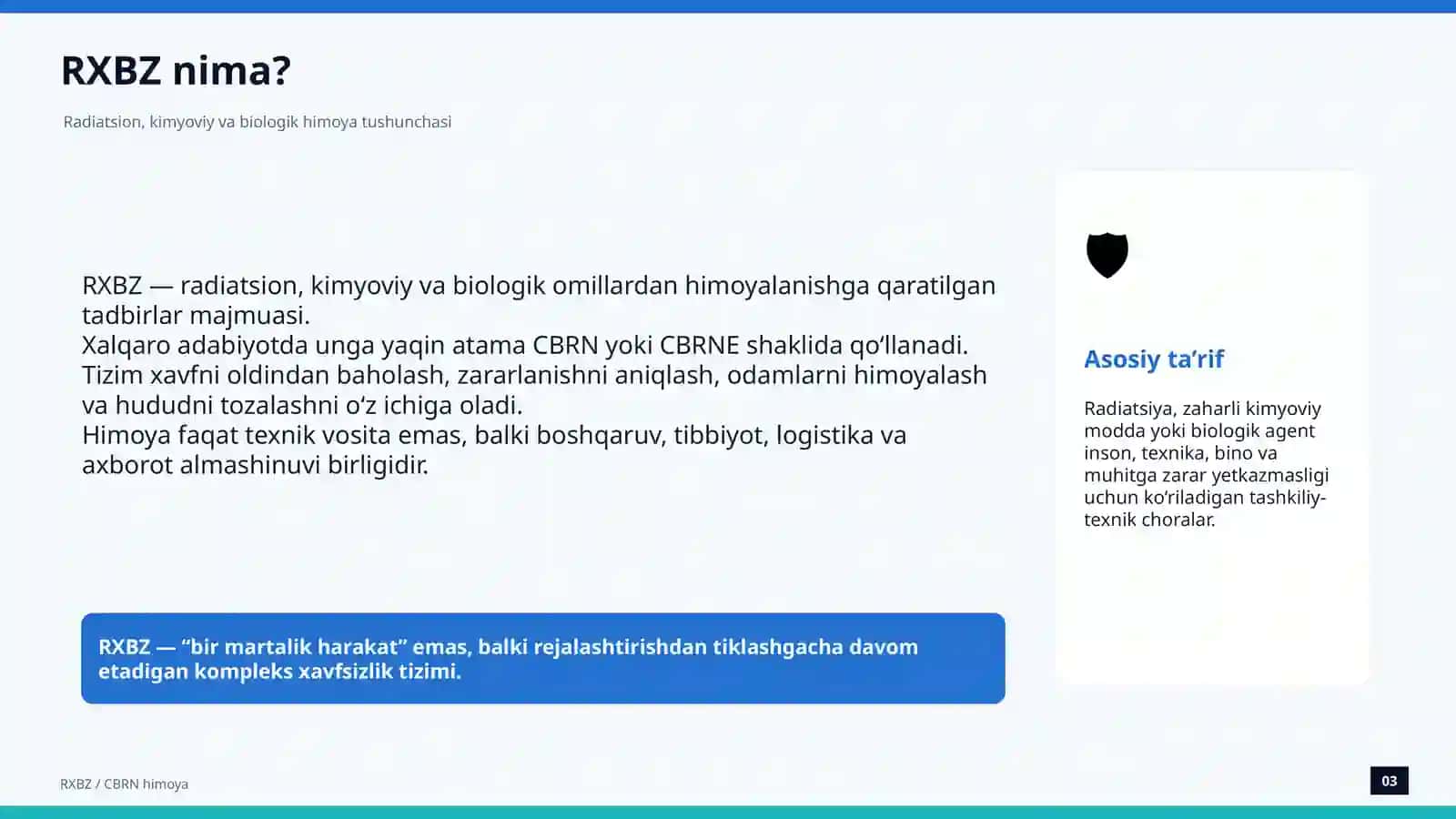 Radiatsion, kimyoviy va biologik himoya 3