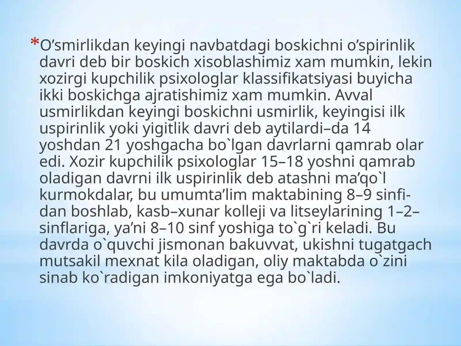 Ilko’spirinlik yoshining psixologik xususiyatlari 3