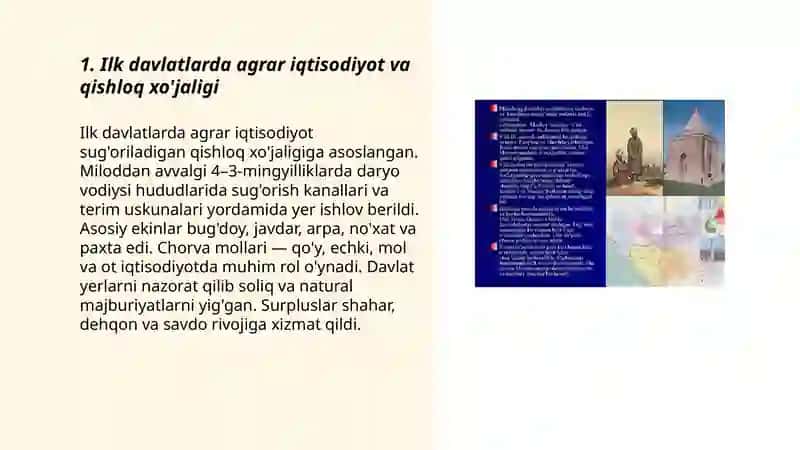 Ilk davlatlar davlatdagi iqtisodiy va ijtimoiy tizim aholisi va xo'jalik hayoti 3