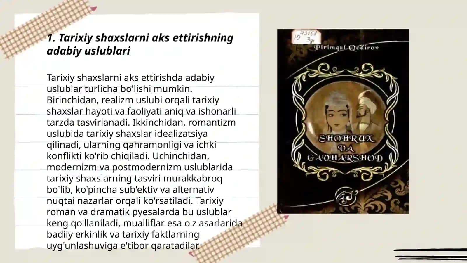 Tarixiy shaxslarni aks ettirishning adabiy uslublari 3
