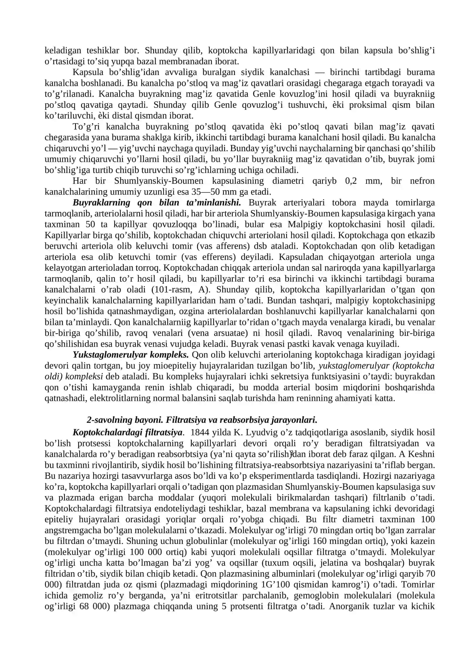 Ayiruv a’zolari fiziologiyasi 3