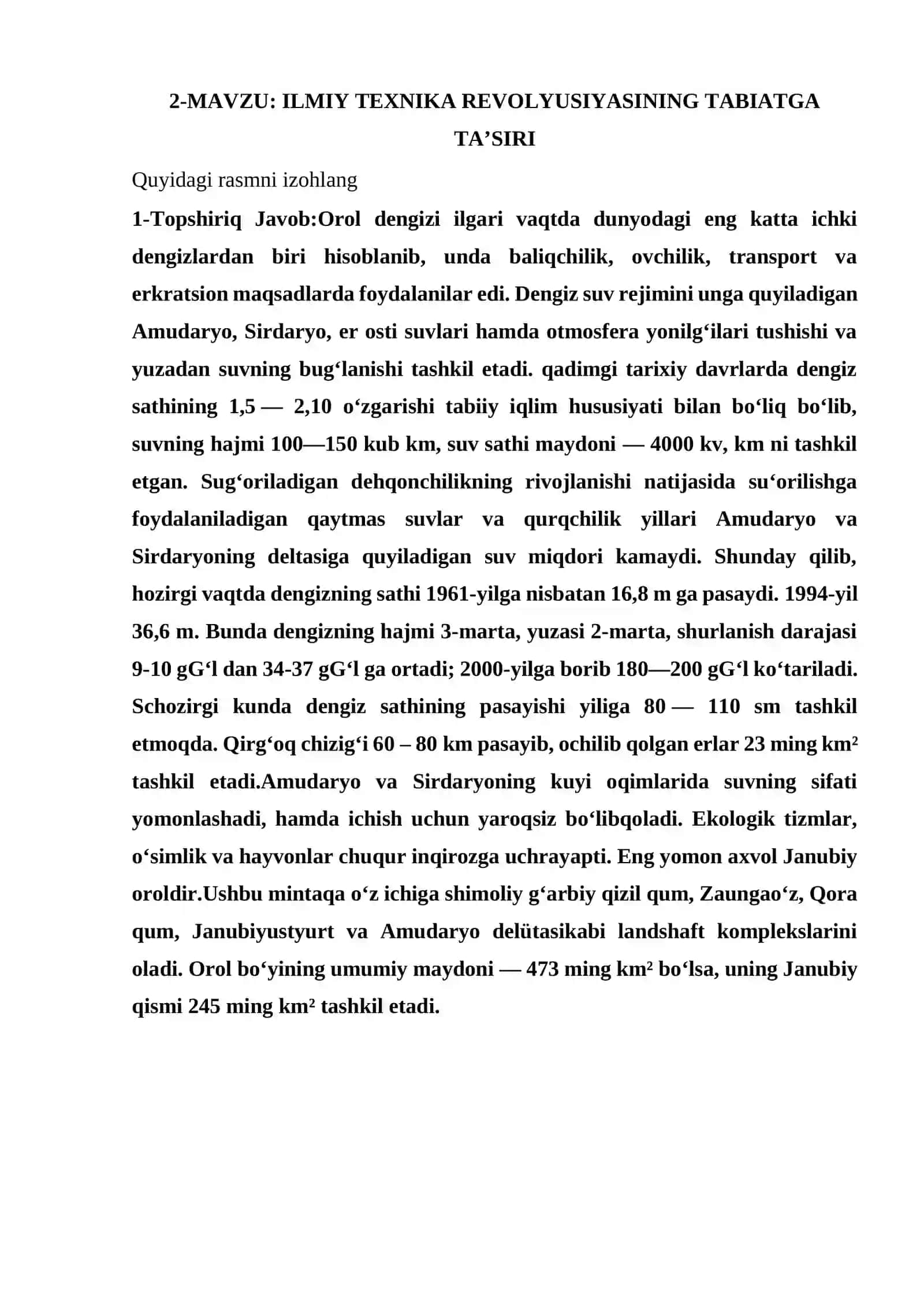 EKOLOGIYA VA ATROF MUHIT MUHOFAZASI FANIDAN MUSTAQIL TA’LIM MASHG‘ULOTLARI 3