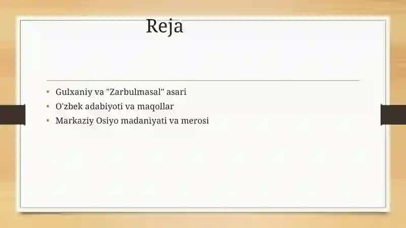 Gulxaniyning Zarbulmasal asari 3