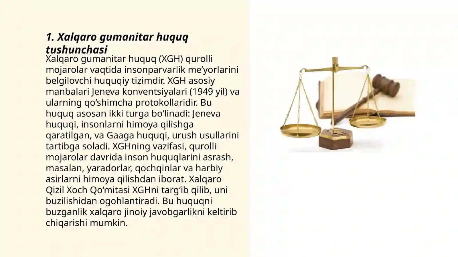 Xalqaro gumanitar huquq tushunchasi, vazifalari, xarakteri va predmeti 3