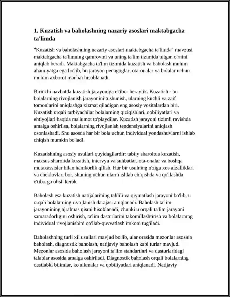 KUZATISH VA BAHOLASHNING NAZARIY ASOSLARI MAKTABGACHA TA'LIMDA 3