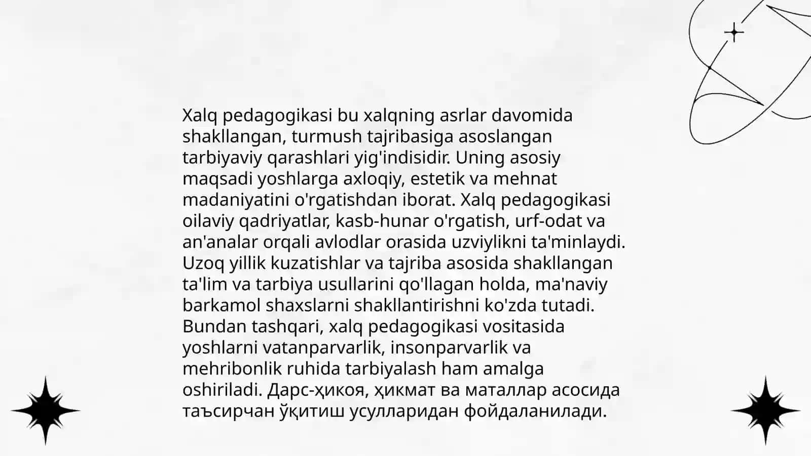 Xalq pedagogikasi va oʻzbek xalq ogʻizaki ijodi 3