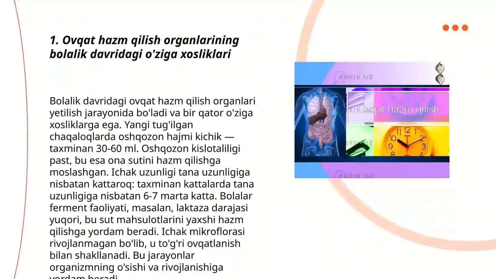 Ovqat hazm qilish organlarining yoshga xos xususiyatlari 3