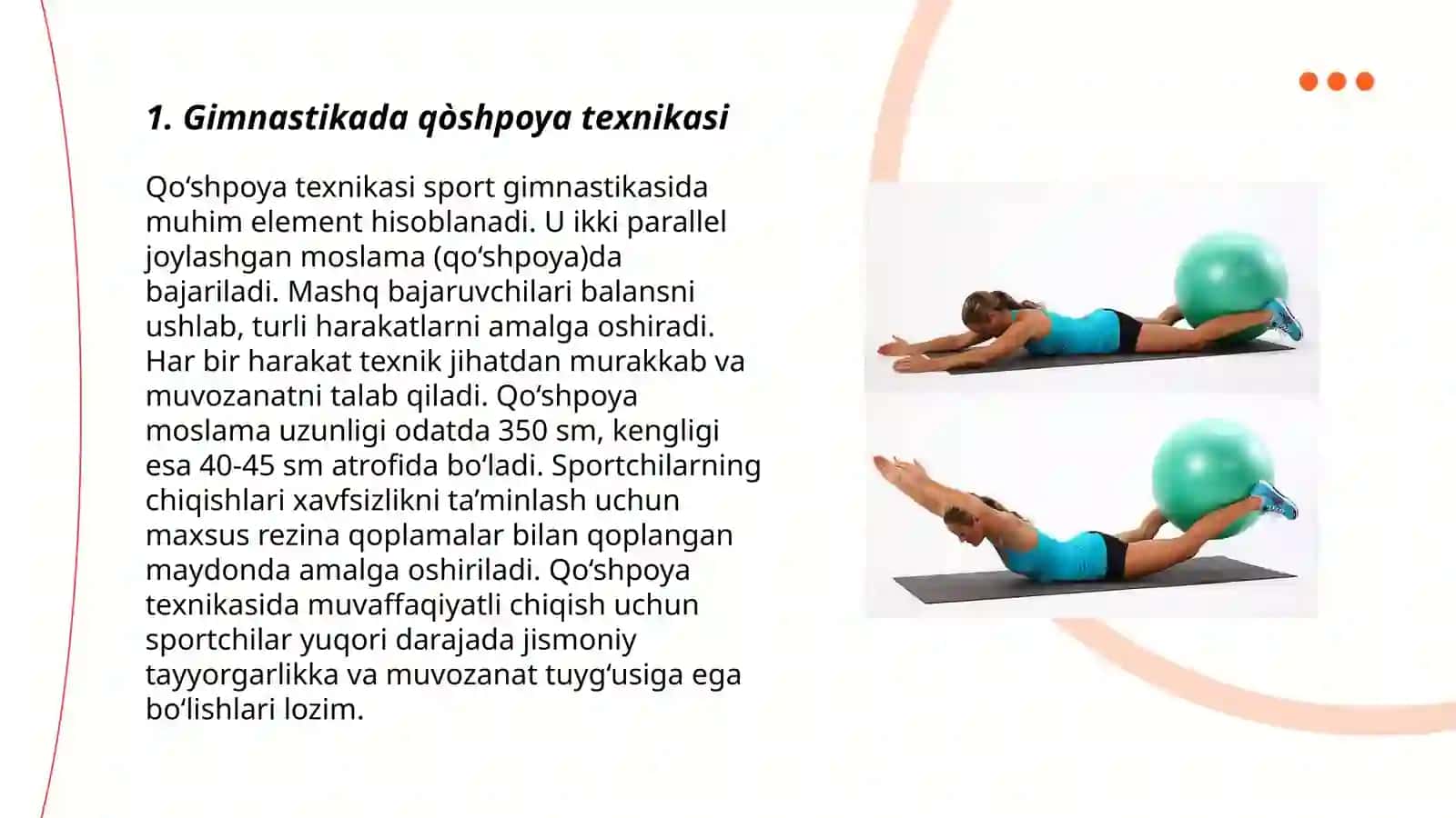 Gimnastika: Qòshpoyada bajariladigan mashqlar 3