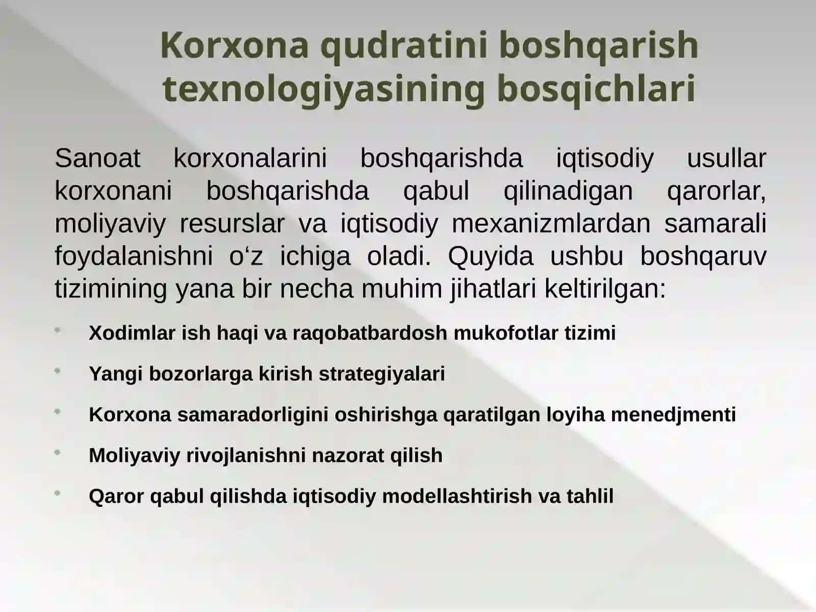 Sanoat korxonalarini boshqarishning iqtisodiy usullari 3
