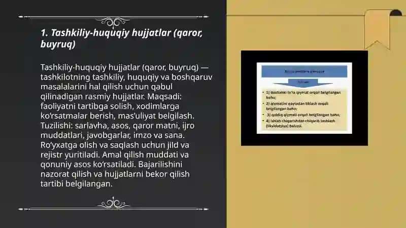Tashkiliy-huquqiy hujjatlar (qaror, buyruq) 3