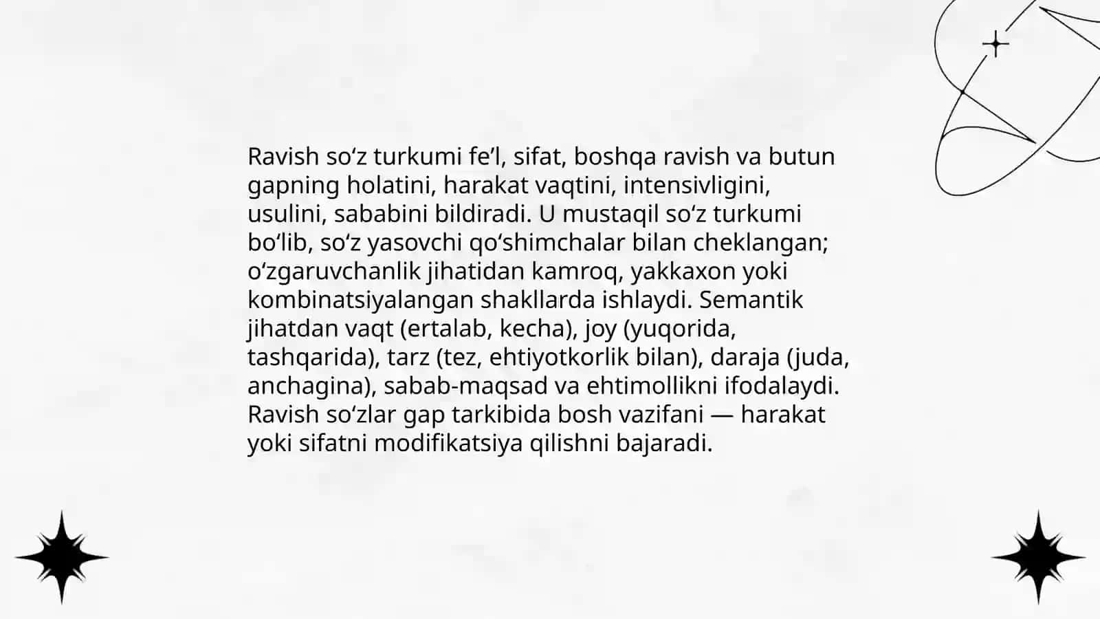 Ravish soz turkumi va uning leksik grammatik xususiyatlari 3