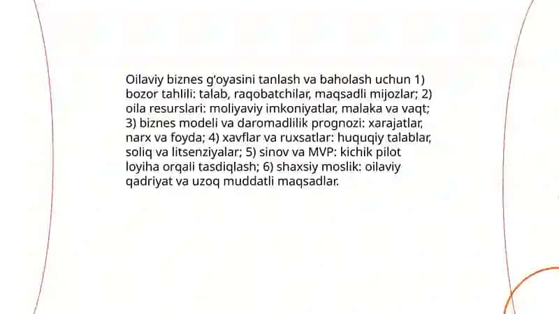 Oilaviy biznes boshlash asoslari 3