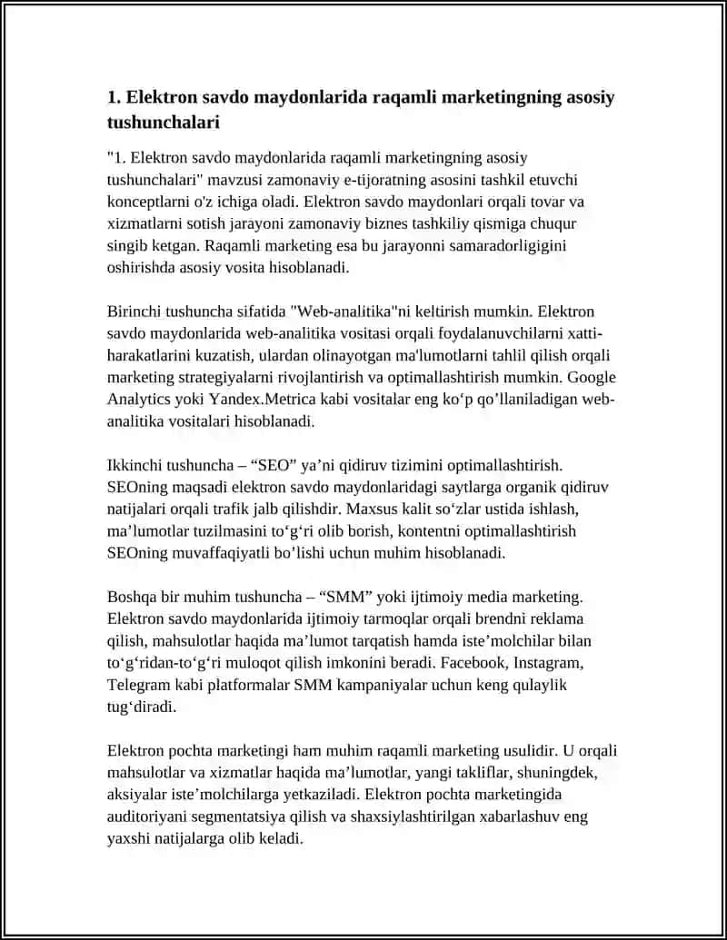 ELEKTRON SAVDO MAYDONLARIDA RAQAMLI MARKETING VOSITALARIDAN FOYDALANISH 3