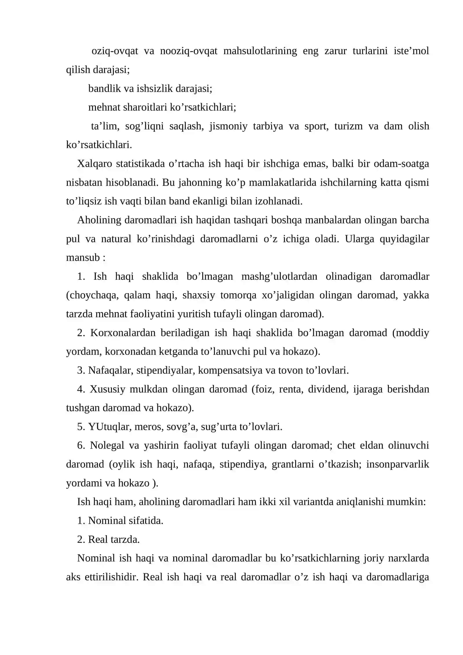 Aholi turmush darajasi statistikasi 3