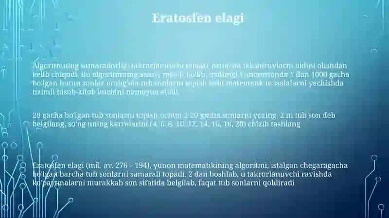 Birinchi algoritmlarni tuzishga misollar 3
