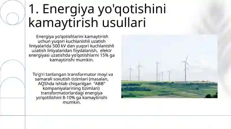 Liniya va transformatorlarda elektr energiya isrofi 3