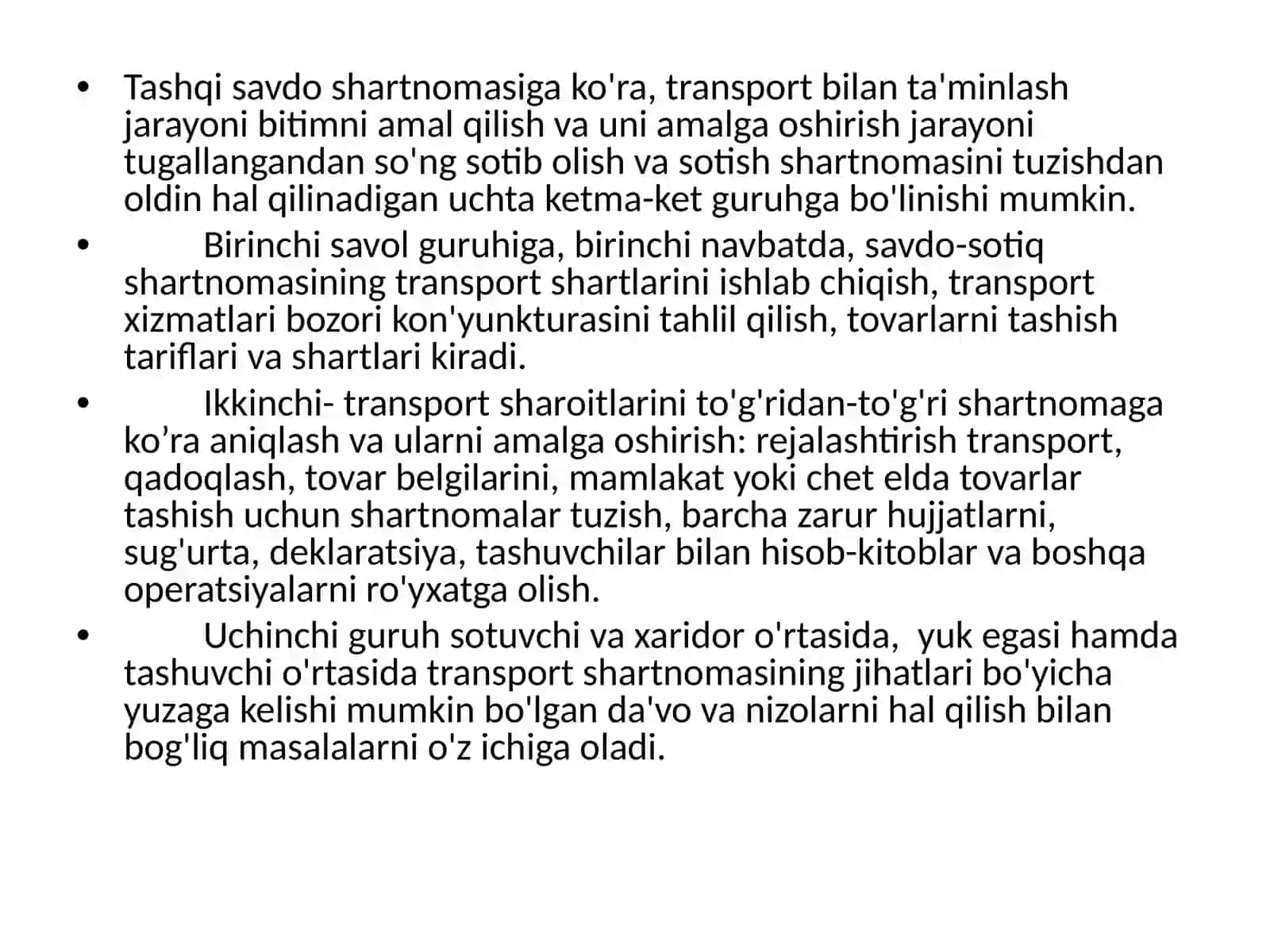 Tashqi savdo operatsiyalarida transpoert-ekspeditorlik xizmatlarini tashkil etish 3