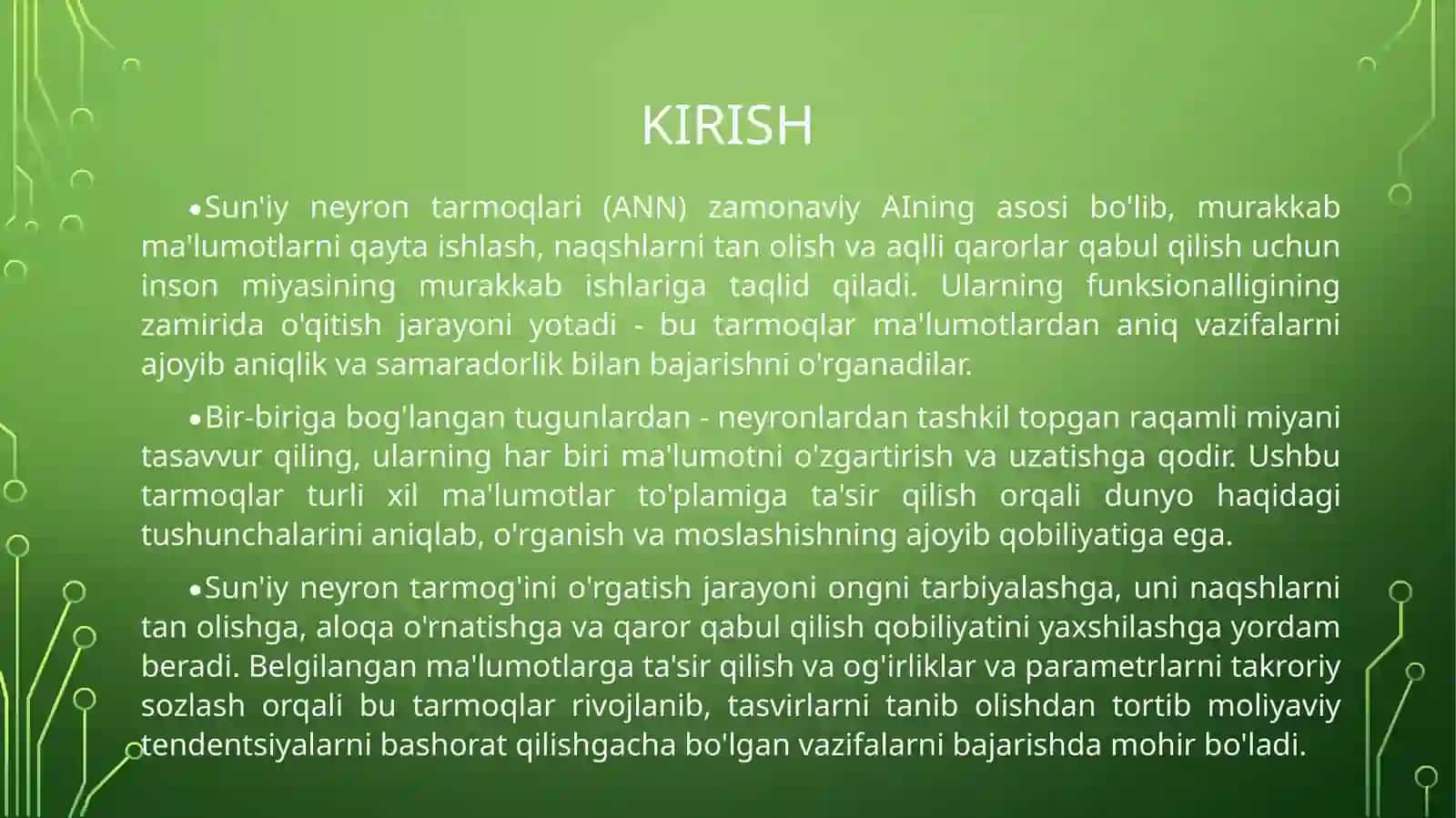 Sun'iy neyron tarmoqlarini o'qitish jarayoni 3