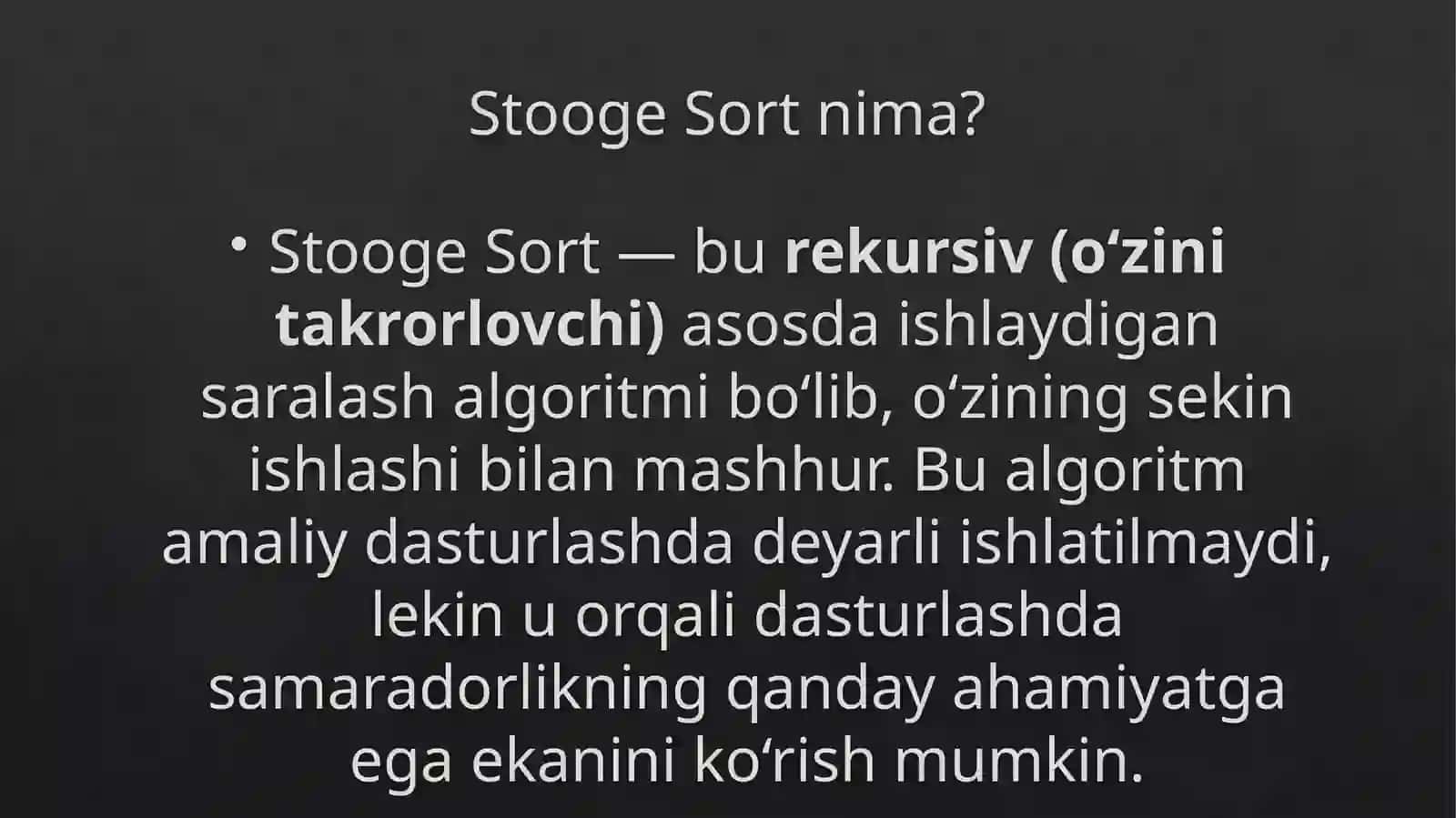 Stooge Sort algoritmi 3
