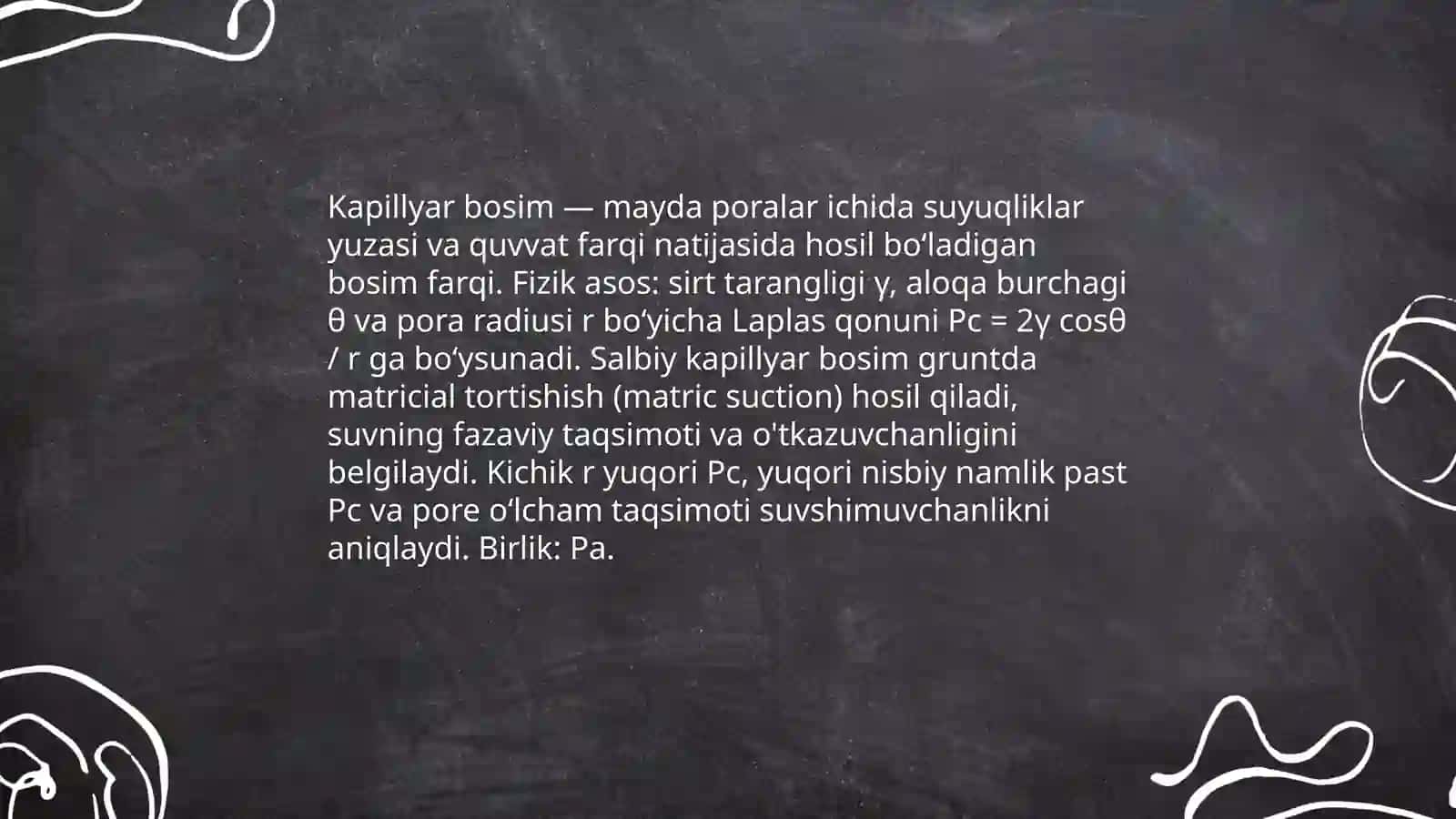 Kapilyar bosimni aniqlash. Gruntning suvshimuvchanlik xususiyati 3