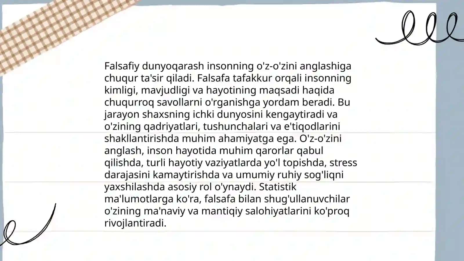 Falsafiy dunyoqarashning o'z-o'zini anglash jarayonidagi ta'siri 3