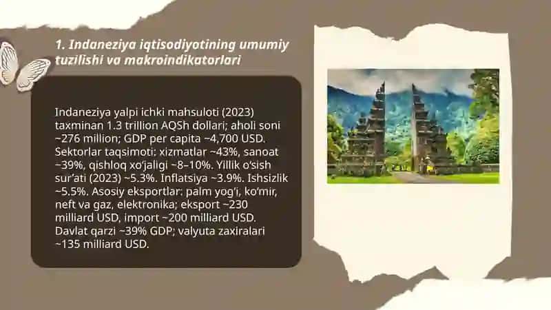 Indaneziya iqtisodiy tuzilmasi va daromad manbai 3