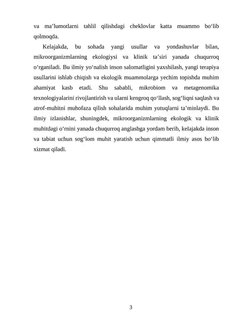 Metagenomika asoslari va mikrobiom tahlil texnologiyalari 3