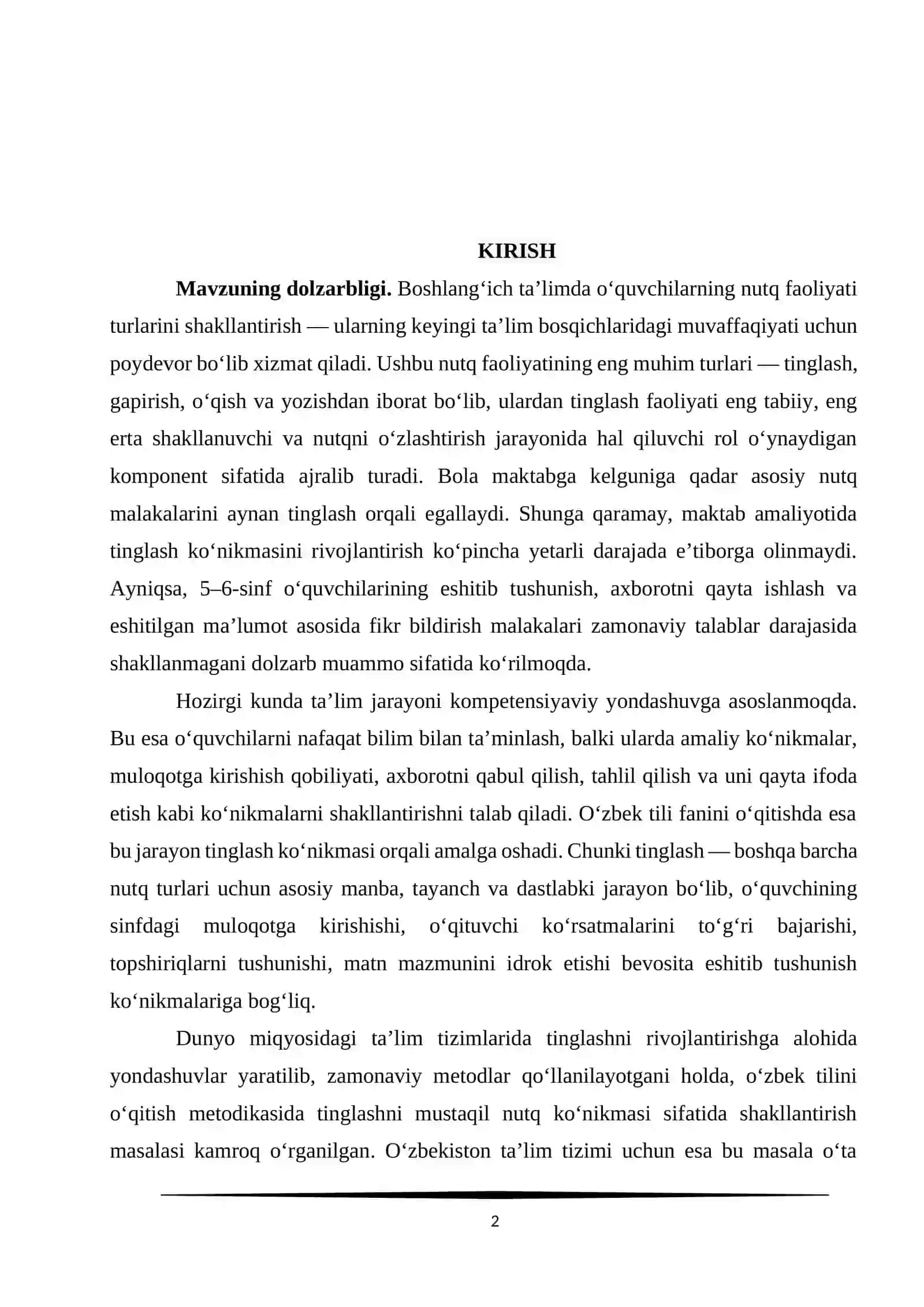 Umumta’lim maktablarining 5-6-sinflarida o‘zbek tili darslarida tinglash ko‘nikmalarini rivojlantirish 3