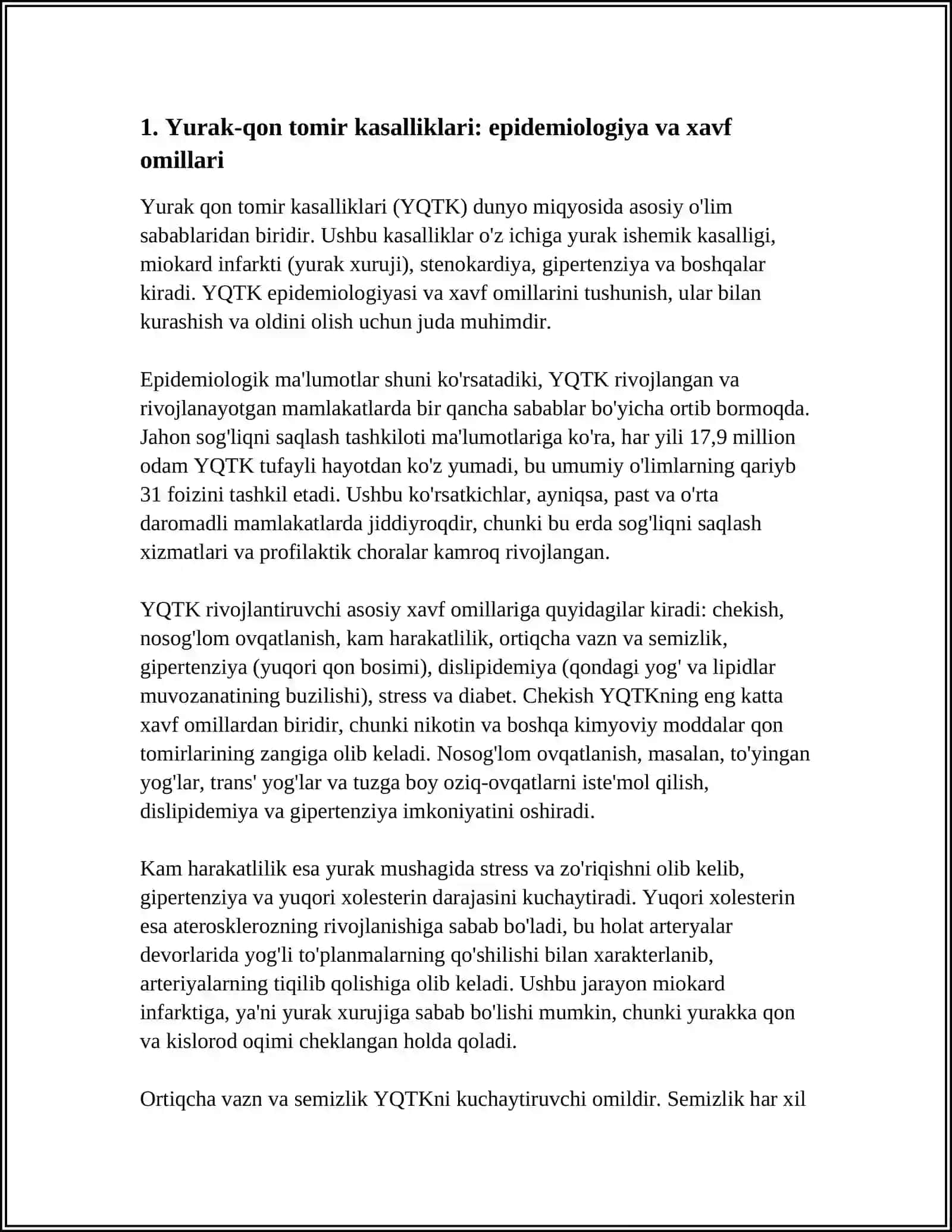 YURAK QON TOMIR KASALIKLARI.YIK STENOKARDIYA, MIOKARDINFARKTI 3