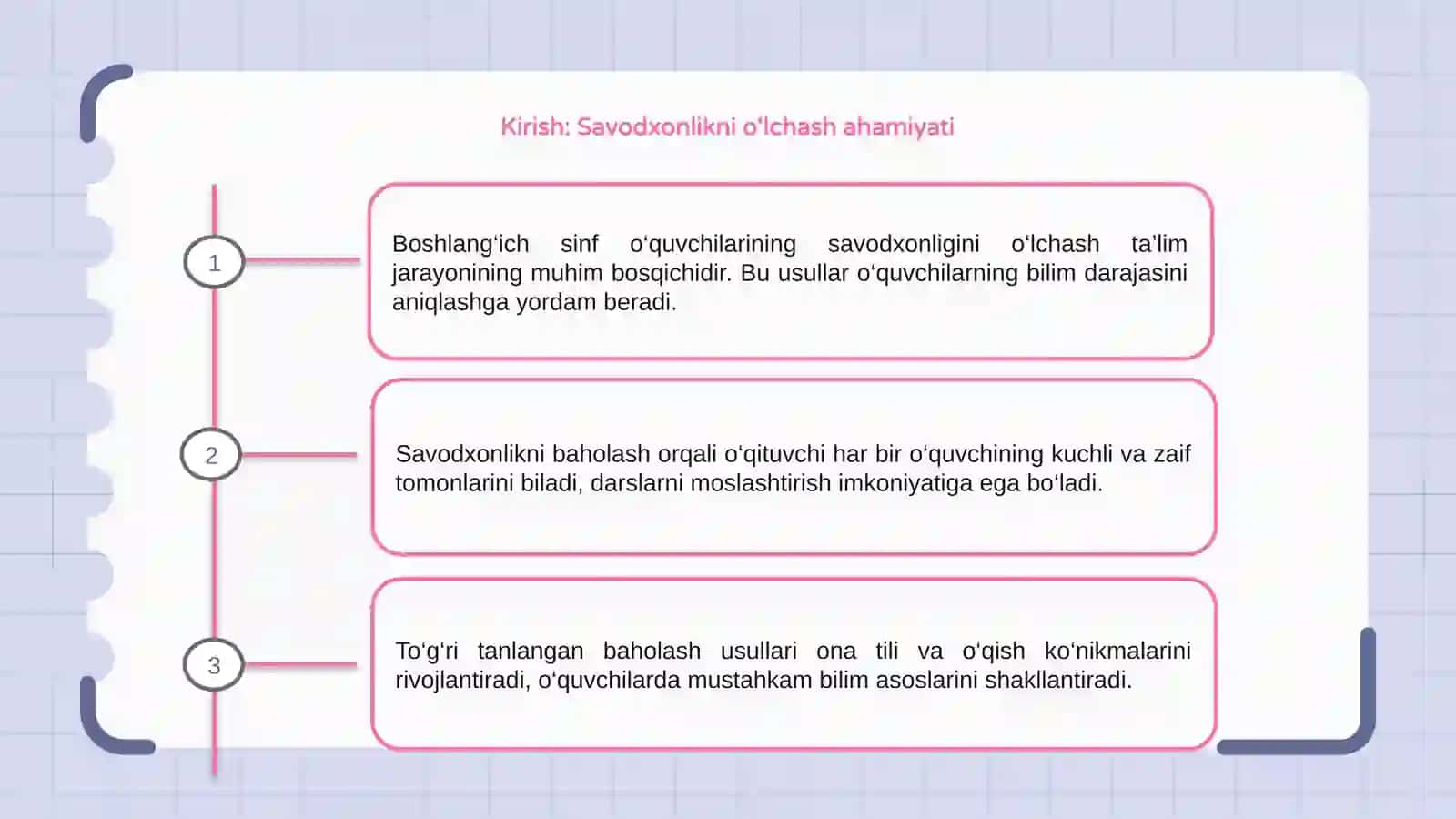 Boshlang'ich sinf o'quvchilarining ona tili va o'qish savodxonligidan bilimini tekshirish usullari 3