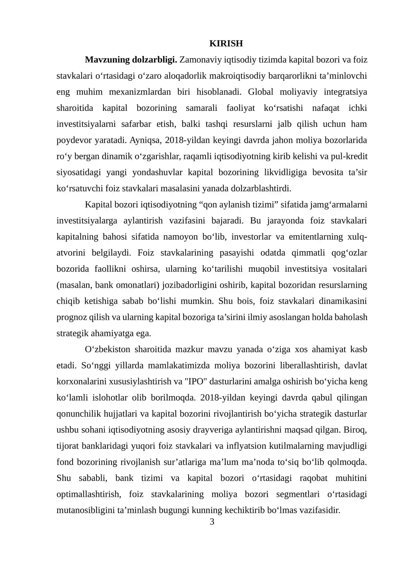 Kapital bozorining nazariy asoslari va uning iqtisodiyotdagi o‘rni 3