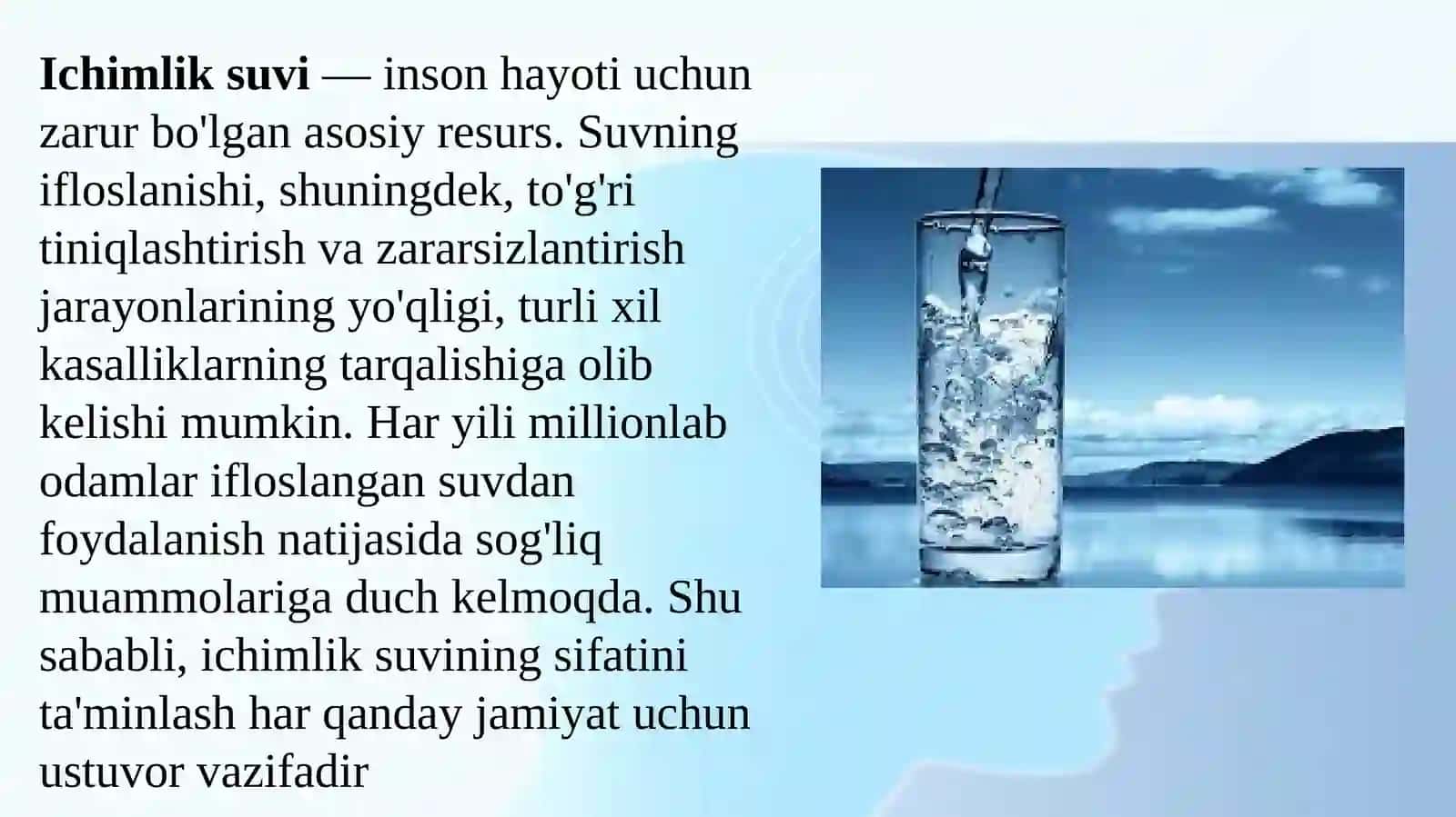 Ichimlik suvinining tiniqlashtirilishi va zararsizlantirish sifatining nazorati 3