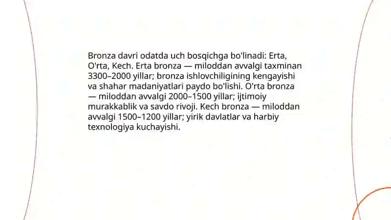 Bronza davrining umumiy tasnifi 3