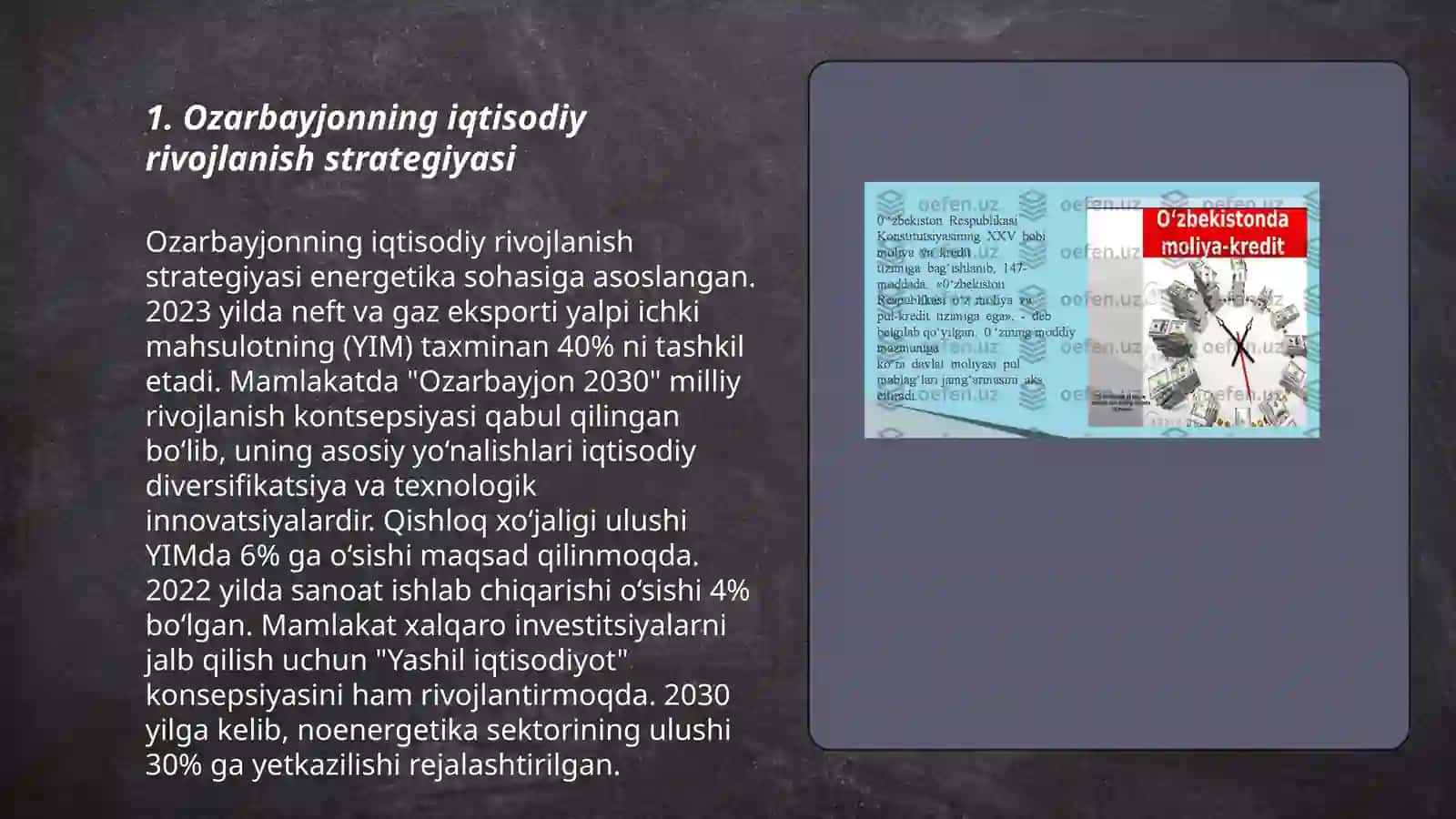 Ozarbayjonning iqtisodiy rivojlanish strategiyasi 3
