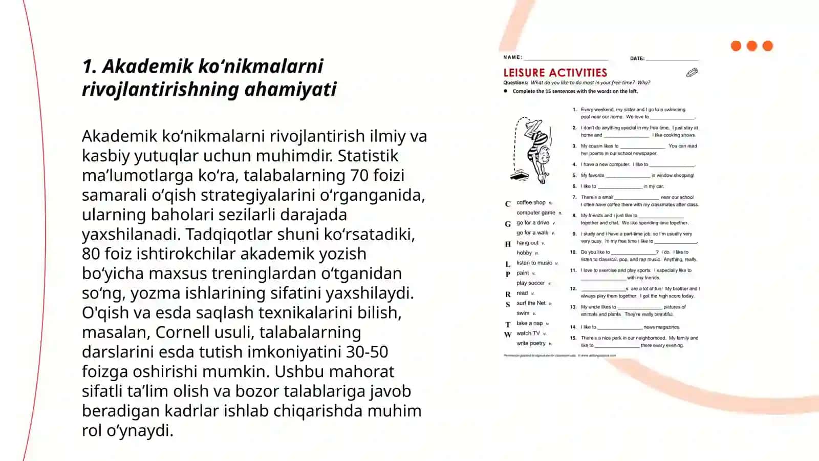 Akademik koʻnikmalarning talabalar faolyatdagi ahamyati va dolzarbligi 3