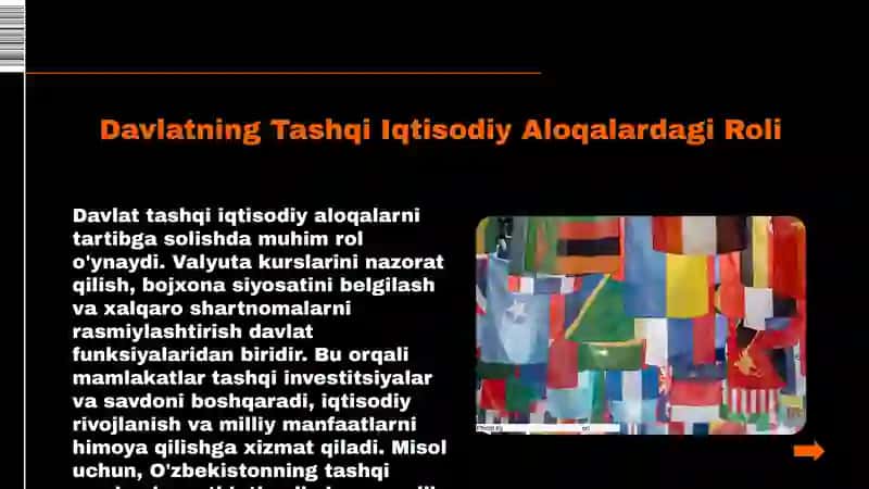 Davlatning tashqi iqtisodiy aloqalarni tartibga solishda ro'yxatdagi funksiyalari 3