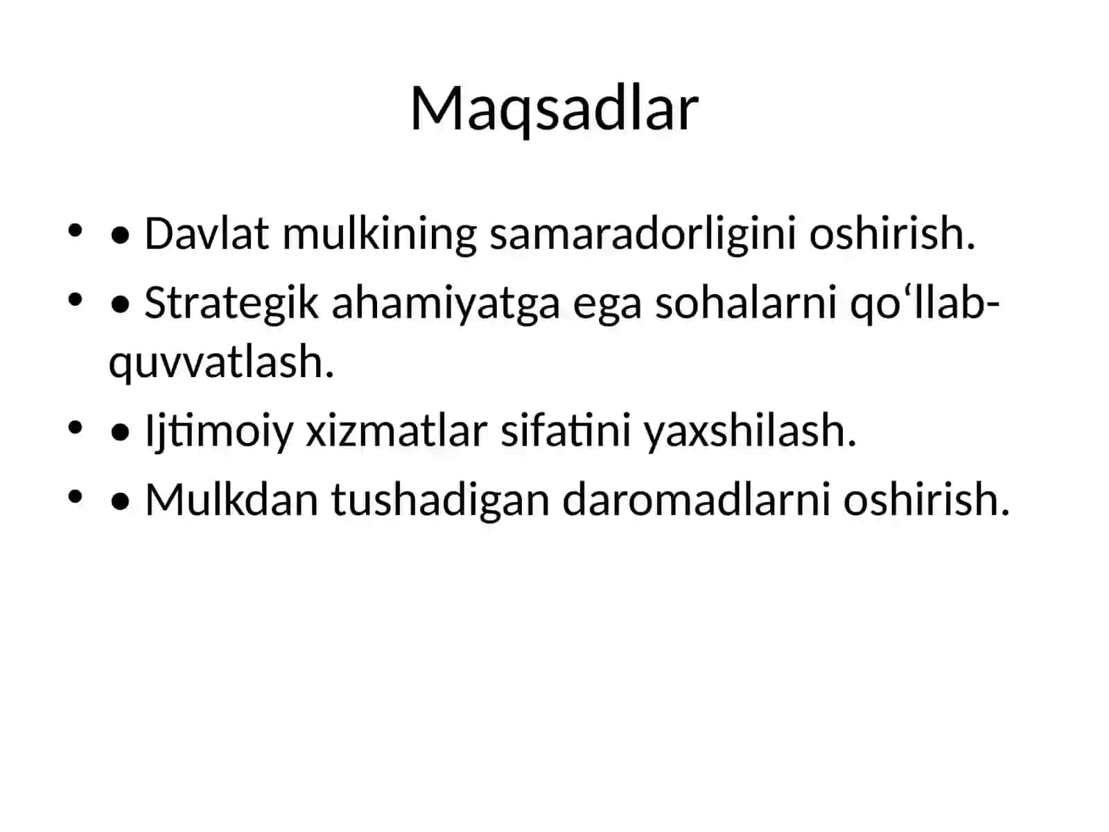Davlatning mulkini boshqarish siyosati 3