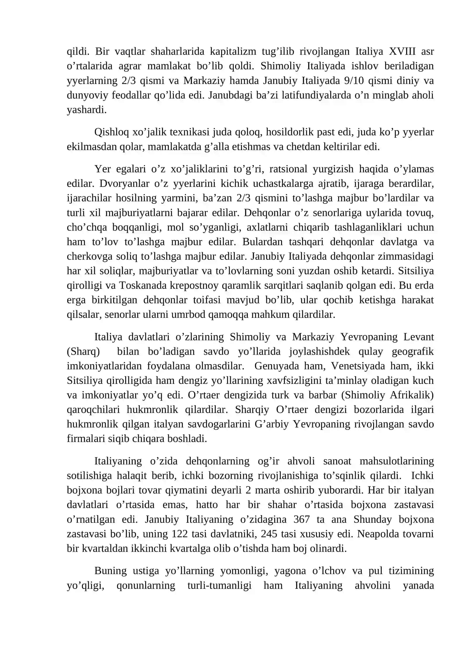 Italiya XVII asrning ikkinchi yarmi - XX asr boshida 3