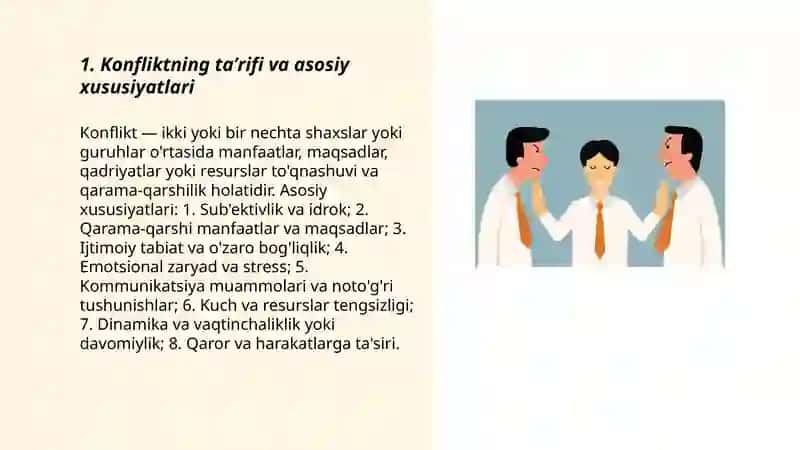 Konfliktning taʼrifi va asosiy xususiyatlari 3