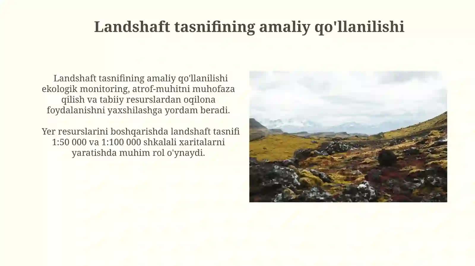 Landshaft tasnifining amaliy qo'llanilishi 3